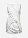 Jacquemus Le Haut Peplo White Top With Square Neck And Cut-out On The Side In Viscose Blend Woman