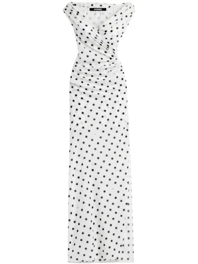 JACQUEMUS WHITE THE RITA LONG DRESS