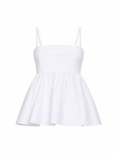 JACQUEMUS WHITE THE TRAVERSIN PEPLUM CAMISOLE TOP