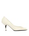 Jacquemus Tourni 80 Python-embossed Leather Pumps In White