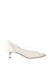 Jacquemus Tourni Bow-detailed Leather-trimmed Mesh Pumps In White