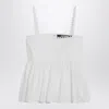 Jacquemus Top Le Haut Traversin White With V-neck And Ruffle Details In Cotton For Women In White