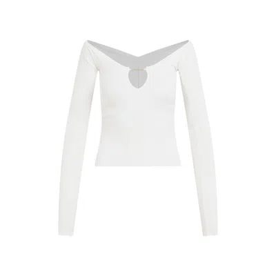 Jacquemus White Viscose Knit Top For Women