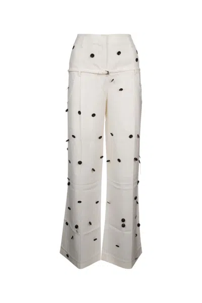 JACQUEMUS WHITE WIDE LEG PANT