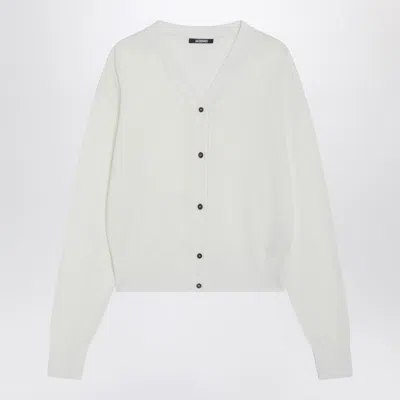 JACQUEMUS JACQUEMUS WHITE WOOL-BLEND CARDIGAN