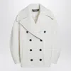 Jacquemus White Wool Double-breasted Coat Women In White