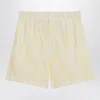 Jacquemus Aloe Striped Pattern Elastic Waistband Shorts In Yellow