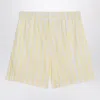 Jacquemus Aloe Striped Pattern Elastic Waistband Shorts In Yellow
