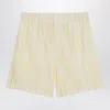 Jacquemus Aloe Striped Pattern Elastic Waistband Shorts In Yellow