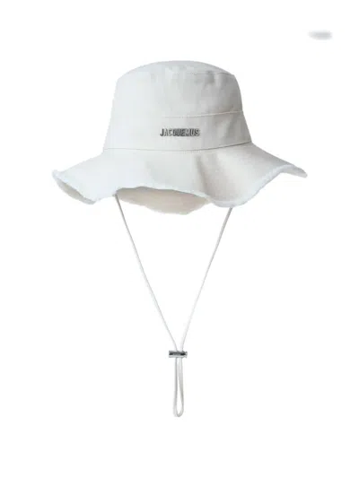 Jacquemus Wide-brim Textured Hat In White