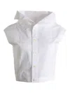 Jacquemus Womens White The Pasante High-stand-collar Cotton-poplin Top In White