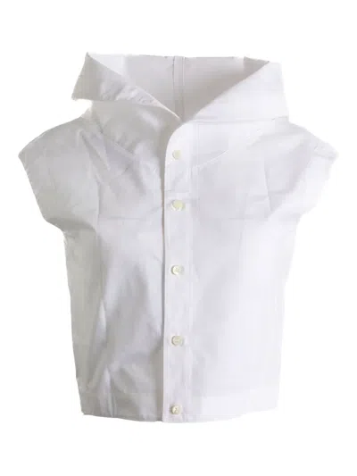 JACQUEMUS WIDE-COLLAR SLEEVELESS TOP