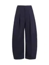 Jacquemus Le Pantalon Ovalo Pleated Wide-leg Trousers In Blue