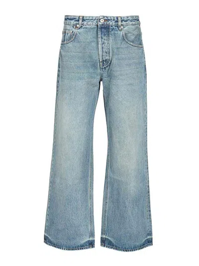 Jacquemus Denim Trousers Featuring Belt Loops In Blue