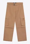 Jacquemus Cargo Pants Adjustable Cuffs In Camel