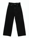 Jacquemus Wide-leg High-waist Denim Jeans With Tonal Stitching In Black