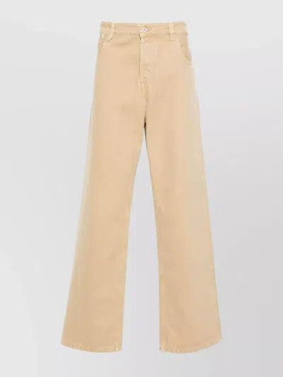 Jacquemus Wide Leg Denim Trousers In Neutrals