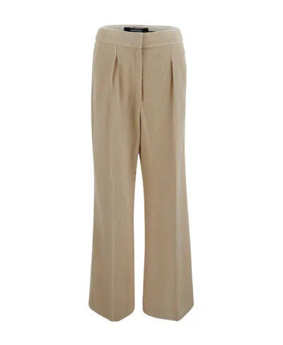 Jacquemus Wide-leg Flared Trousers In Nude