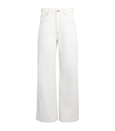 Jacquemus Le De Nimes Wide Leg Jeans In White