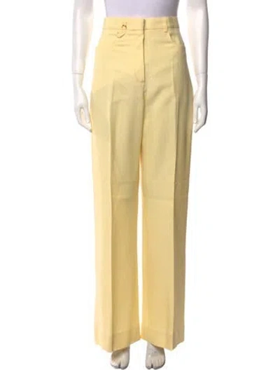 Pre-owned Jacquemus Wide Leg Pants In Yellow