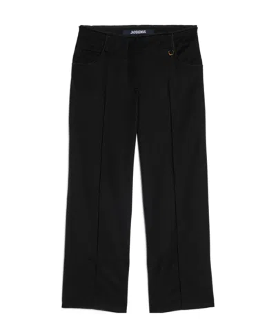 Jacquemus Wide Leg Trousers In Black