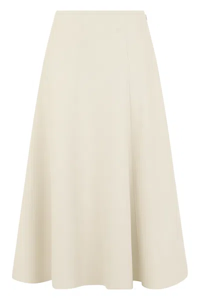 Jacquemus Wide Midi Cotton Skirt In Neutral