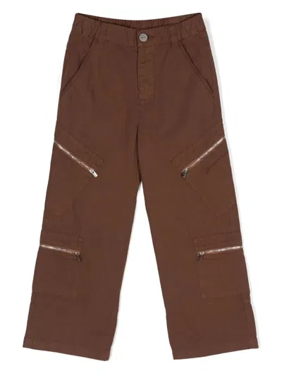 Jacquemus Kids Wide Leg Pants In Brown