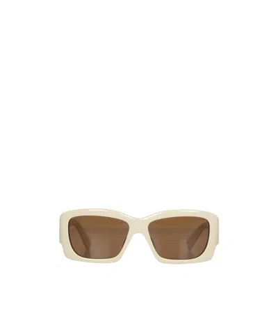 Jacquemus Wide Rectangular Sunglasses In Beige