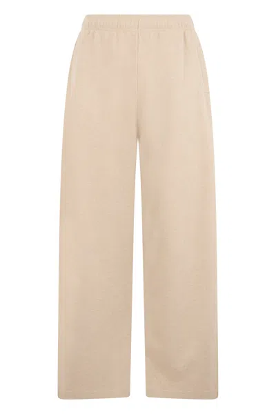 Jacquemus Wide-leg Cotton Sports Pants In Neutral