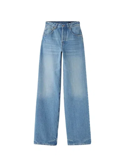 Jacquemus Wide-leg Washed Denim Jeans In Blue