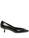 Jacquemus Pointed Toe Pumps Bow Detail In Black
