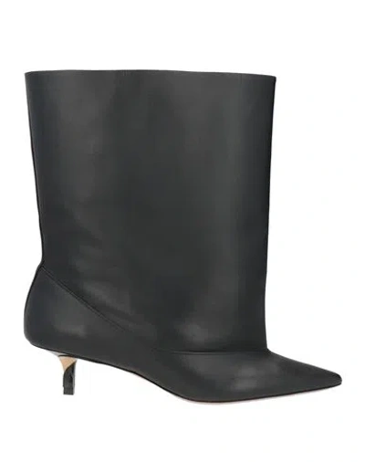 JACQUEMUS JACQUEMUS WOMAN ANKLE BOOTS BLACK SIZE 8 LEATHER