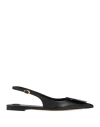 Jacquemus Duelo Slingback Leather Flats In Black