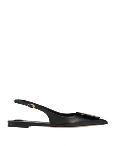 JACQUEMUS JACQUEMUS WOMAN BALLET FLATS BLACK SIZE 8 LEATHER
