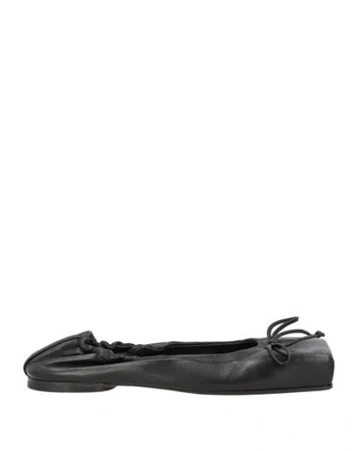 JACQUEMUS JACQUEMUS WOMAN BALLET FLATS BLACK SIZE 8 LEATHER