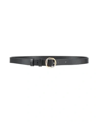 Jacquemus Woman Belt Black Size 30 Leather