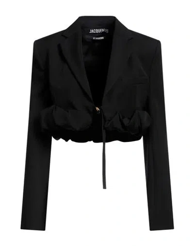 JACQUEMUS JACQUEMUS WOMAN BLAZER BLACK SIZE 6 VIRGIN WOOL