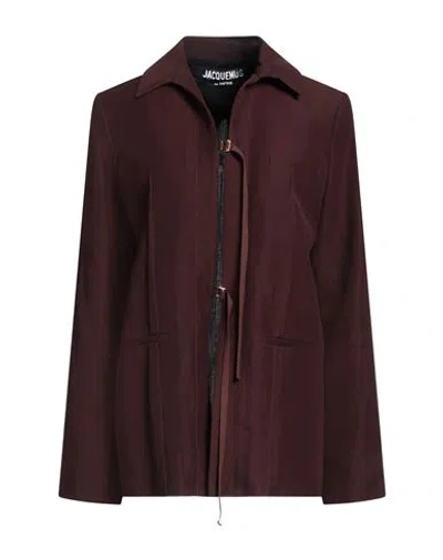Jacquemus Woman Blazer Cocoa Size 6 Viscose, Linen In Brown
