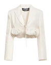 JACQUEMUS JACQUEMUS WOMAN BLAZER CREAM SIZE 6 LINEN, VISCOSE, POLYESTER