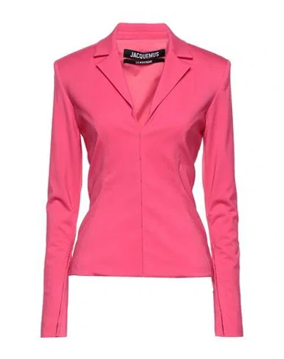Jacquemus Woman Blazer Fuchsia Size 10 Virgin Wool, Elastane In Pink