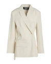 Jacquemus Woman Blazer Off White Size 10 Linen, Viscose, Polyester