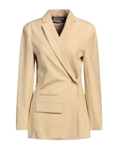 Jacquemus Woman Blazer Sand Size 2 Viscose In Beige