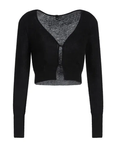Jacquemus Woman Cardigan Black Size 2 Mohair Wool, Polyamide, Wool
