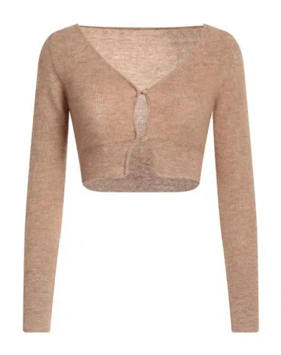 Jacquemus Brown Le Cardigan Alzou Cropped Cardigan In Beige