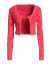 Jacquemus Woman Cardigan Coral Size 4 Polyamide, Elastane