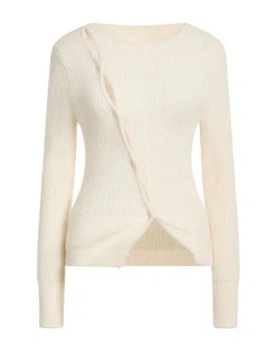 Jacquemus Woman Cardigan Cream Size 14 Polyamide, Acrylic, Alpaca Wool, Wool In Yellow