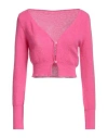 Jacquemus Alzou Cropped Mohair-blend Cardigan In Pink