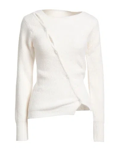 Jacquemus Woman Cardigan Ivory Size 0 Polyamide, Acrylic, Alpaca Wool, Wool In White