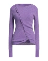 Jacquemus Woman Cardigan Purple Size 8 Polyamide, Acrylic, Alpaca Wool, Wool In Purple