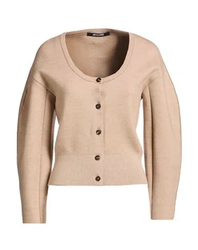 Jacquemus Woman Cardigan Sand Size 6 Merino Wool, Polyamide, Elastane In Neutral